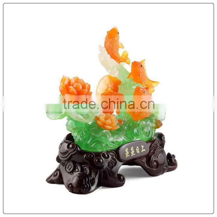 24k Golden color Chinese Luckly fengshui fish ,fish statue