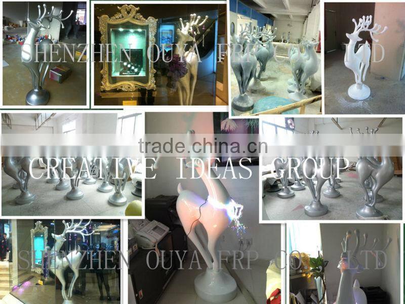choose best quality Christmas decorative deer statue FRP window deer decoration
