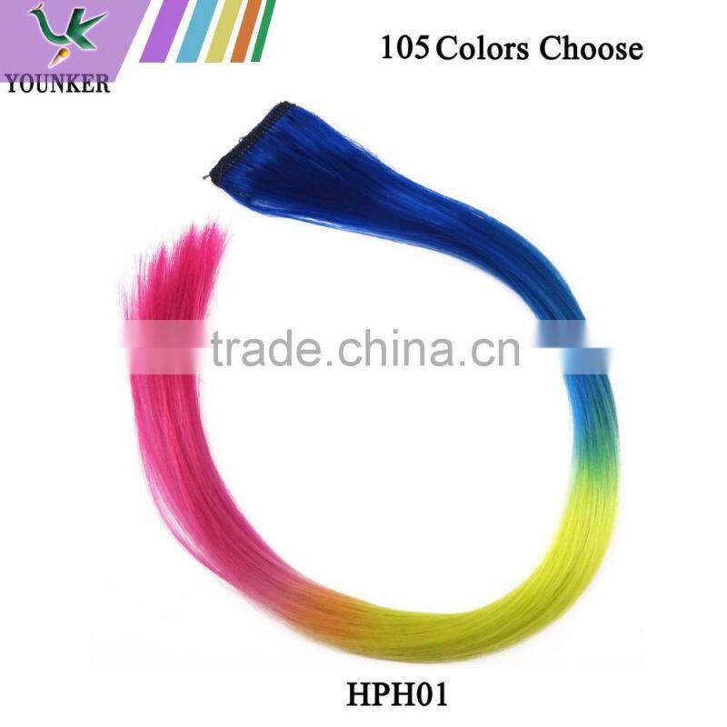 14" multi color clip-in synthetic straight hair extension