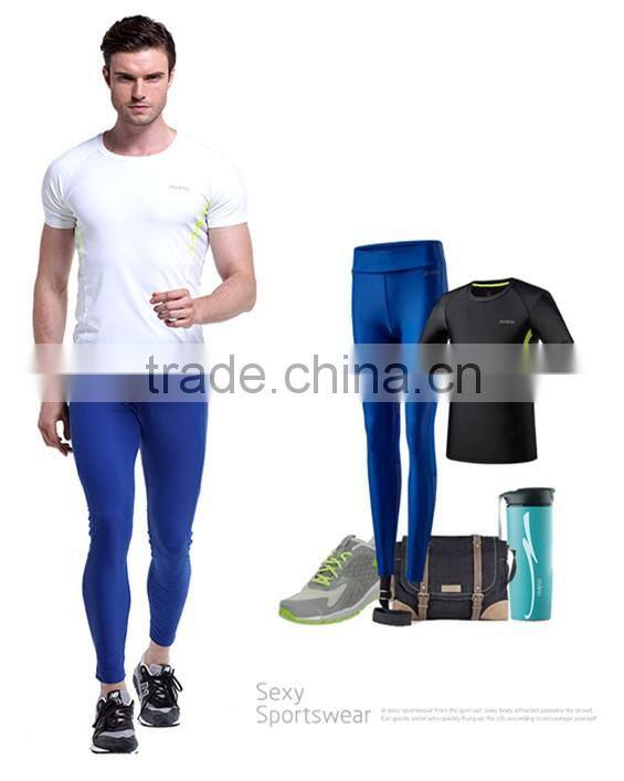 2016 wholesale OEM men's fitness compression pants/running pants/spandex pants