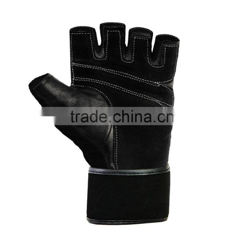 CLE WRIST SUPPORT LEATHER WEIGHT LIFTING BODYBUILDING GLOVES