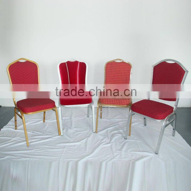 used hotel furniture cheap metal frame fabric banquet stacking chair for sale (YC601)