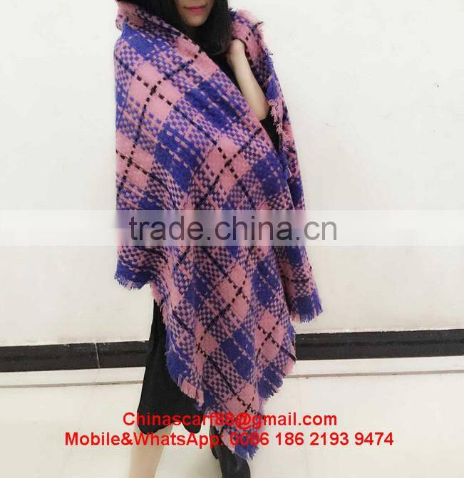 Wholesale plaid cashmere shawl