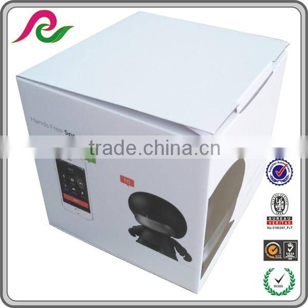 Folding corrugated paper box with printing for bluetooth speaker packing