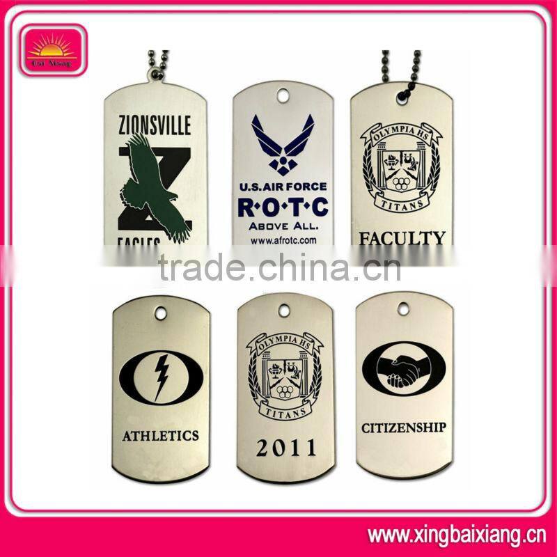 aluminum colorful blank dog tag necklace