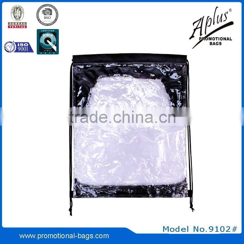 custom cheap transparent PVC beach drawstring bag gift ideas