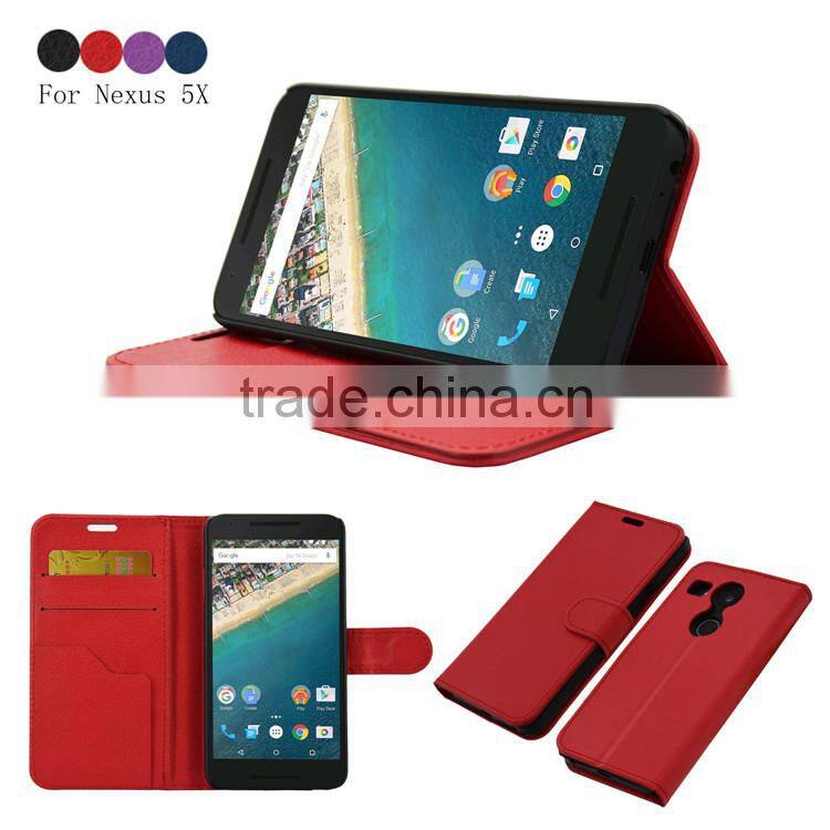 New Design Ultra-Thin Pu Leather Pu Leather Wallet Cases For Nexus 5X Case