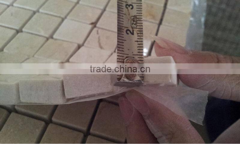 Crema marfil marble mosaic tiles on mesh