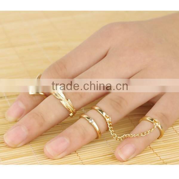 wonder 7pcs set gold filled settings models ring for women