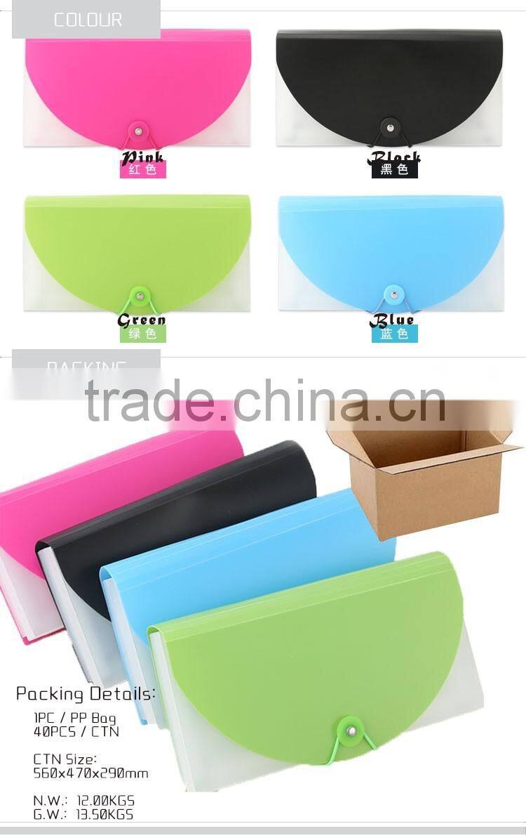Eco-friendly PP Plastic Expanding File Wallet Case Expandable Document Bag