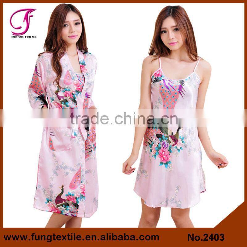 2405 Beautiful Polyester Two-piece Robe For Women