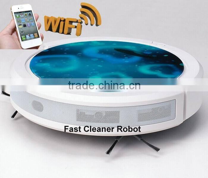 2016 Newest WIFI smartphone control wet and dry mopping vacum cleaner robot with water tank