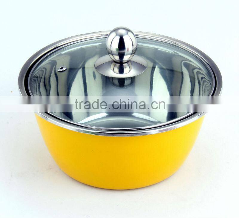 3 Pcs Stainles Steel Colorful Mixing Bowl with Glass Lid