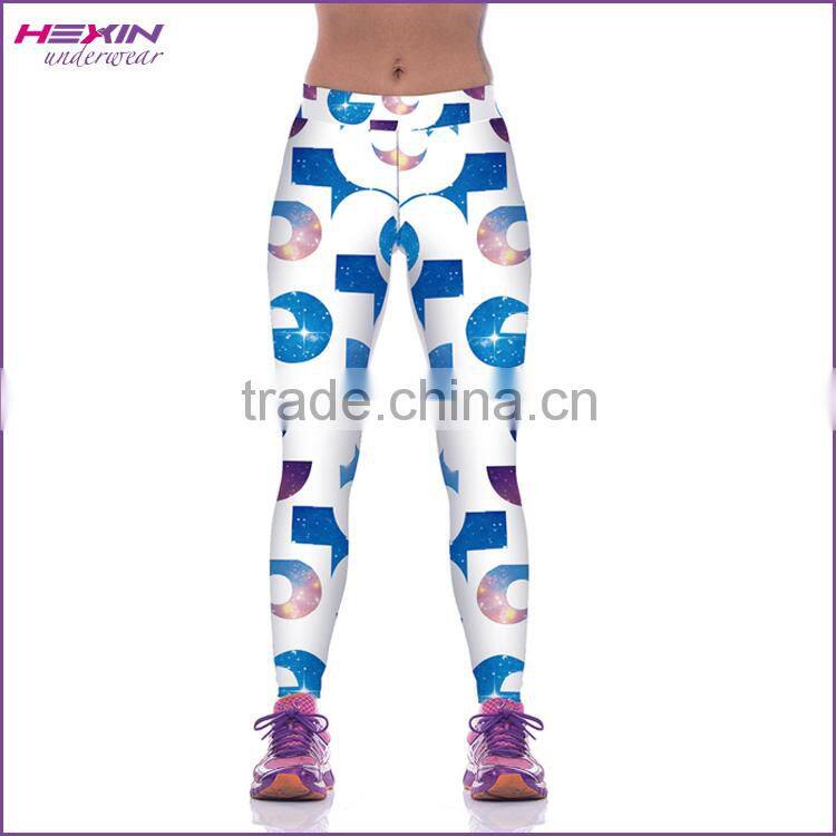 Free shipping womens printed shiny 3d leggings