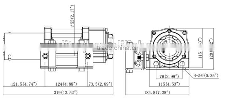 high performance 4x4 parts small mini winch for car 3000lb mini 12v electric winch