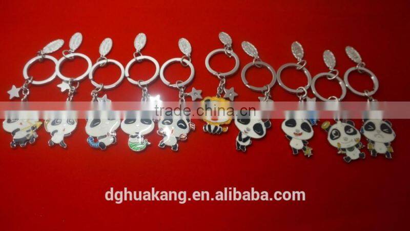 2016 Factory price panda mascot keychain special design cute China style zinc alloy keyring
