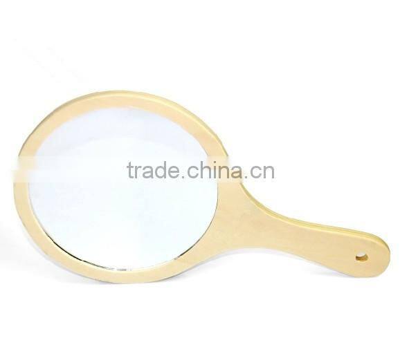 Wooden handle mirror