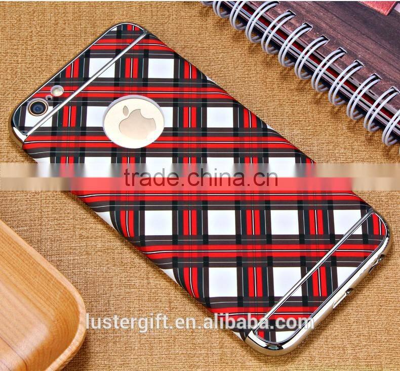 2016 New products Hybrid 3 in 1 ultrathin Plated Marble Display Case Cover For iPhone 6 6S Marbling Latticework Phone Case