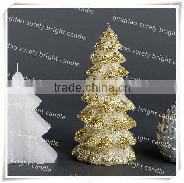 2015 hot sale china factory yellow carved pillar candles
