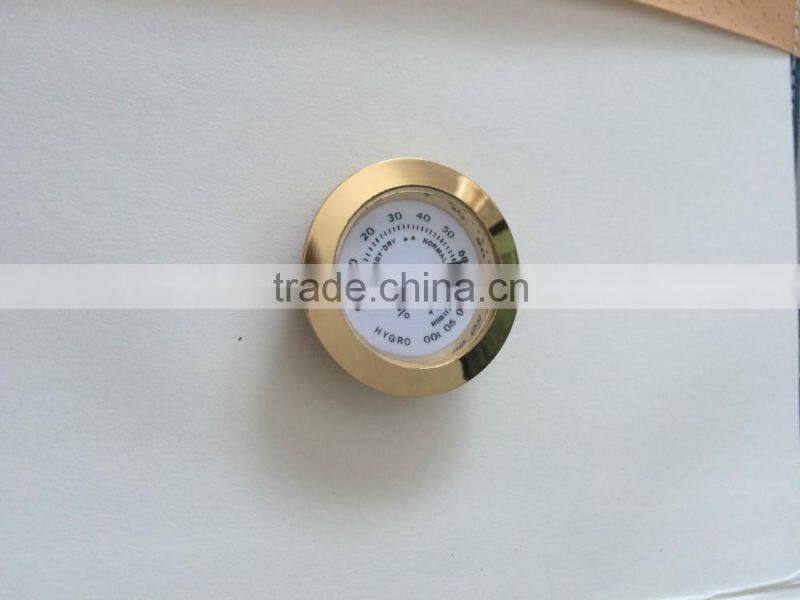 Humidor mini metal gold cigar hygrometer