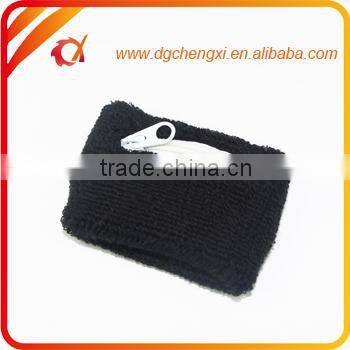 Multi Color Zipper Cotton Sweatband Wristband
