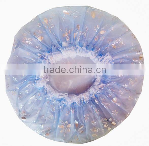 Colorful Cotton Girls Bath Shower Caps With Print;hot sale shower caps