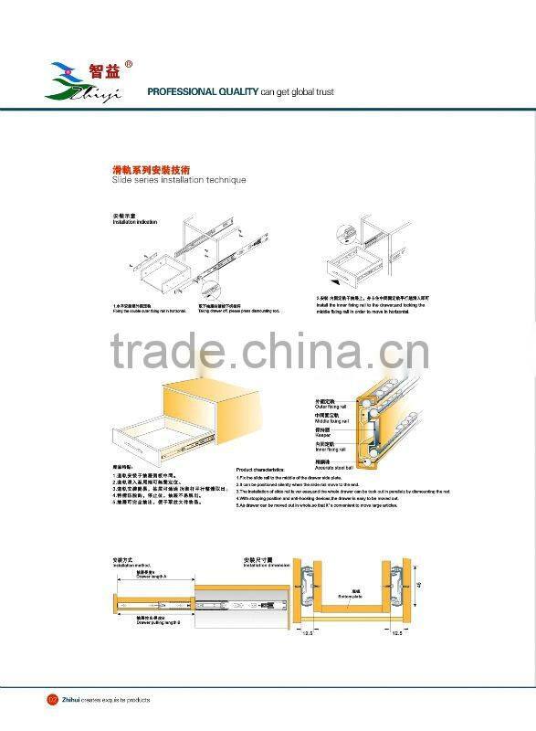 ZY:Furniture Push Open Drawer Slide