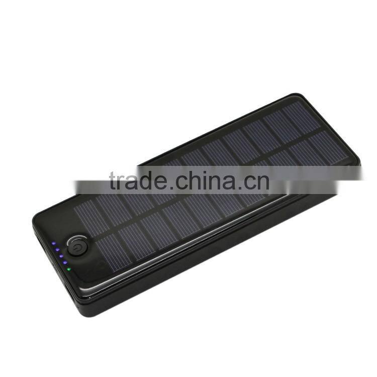 10000mah 15000mah 20000mah golden black polymer battery 1.5w Single crystal solar panel solar power bank charger for iphone
