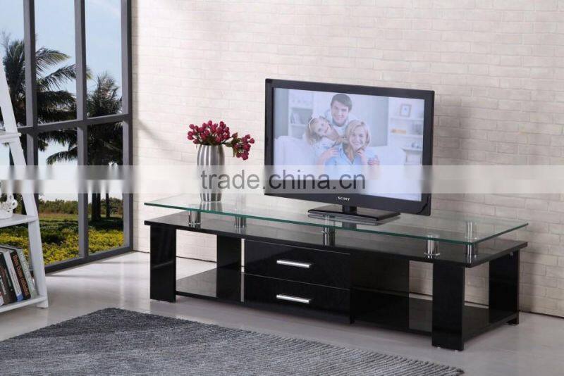 TV-2311 hot design wooden TV stands with glass top