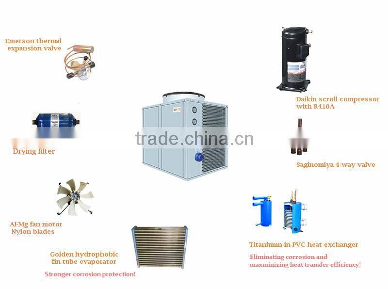 China Manufacturer Air to Water Air Source Swimming Pool Heat Pump Hot Water Heater