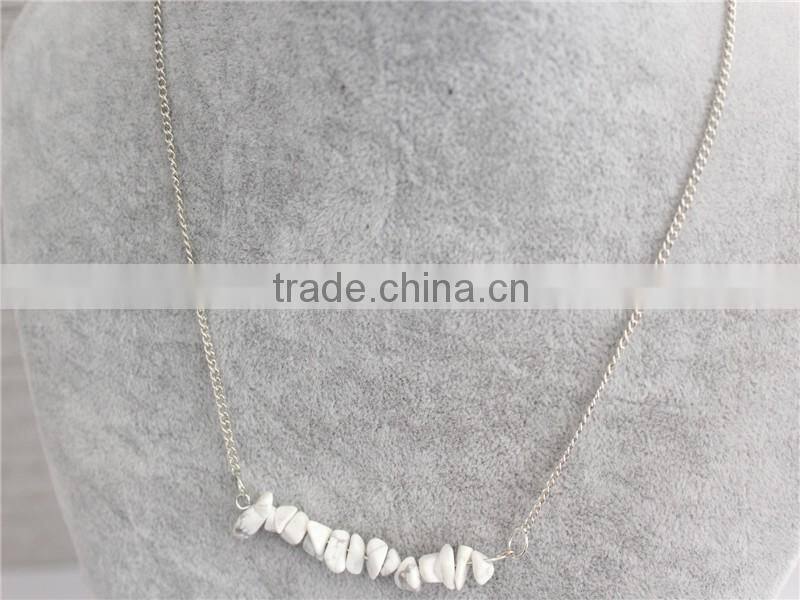 2016 Cheap factory price Fashion jewelry white gold plated jewelry, stone beads necklace jewelry