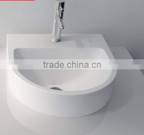 Hot sale acrylic solid surface basin/resin wash basin,Wall mounted acrylic solid surface wash basin