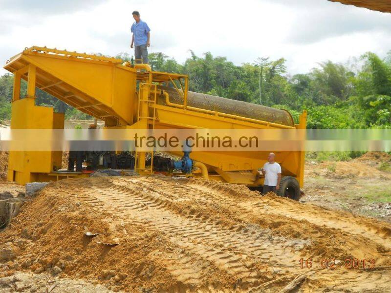 Mobile Gold trommel machine for panning