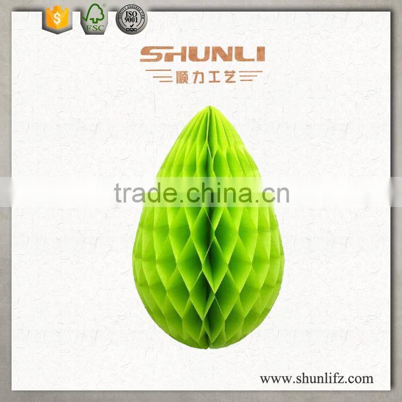 2016 Colorful Hanging Paper Egg Honeycomb for Easter Decorations