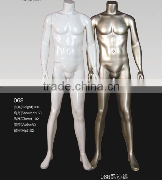 RH-068 bright headless men mannequin 180cm high quality #191 Fibreglass mannequin no head male Mannequin 2015 new