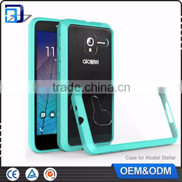 Amazon Hot Sale Anti Scratch Acrylic Clear PC Back + TPU Bumper Phone Cover For Alcatel Stellar Tru Clear Case Paypal Accept