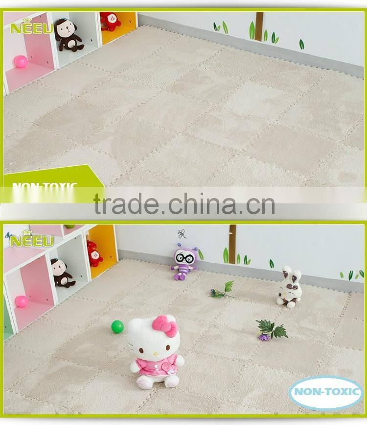 factory shop Shock Absorbing Carpet Topped Mat with Interlocking Foam Tiles