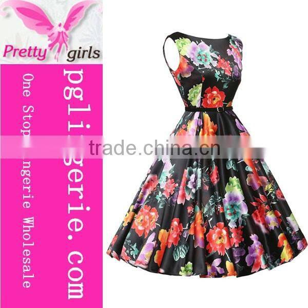 Bright color 1950s Audrey Hepburn Dress