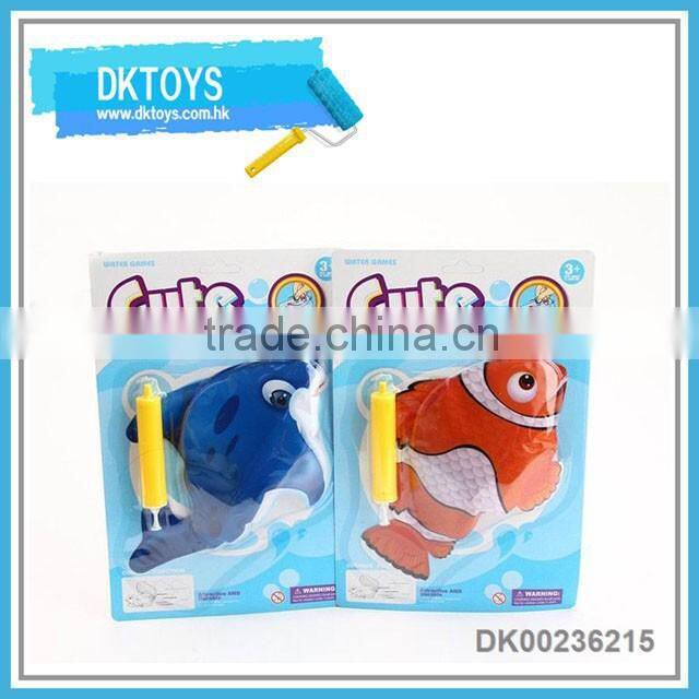 Inflatable wind up animal used in water and land