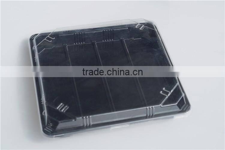 SM1-3114Black Disposable Rectangular Food Tray with Lid