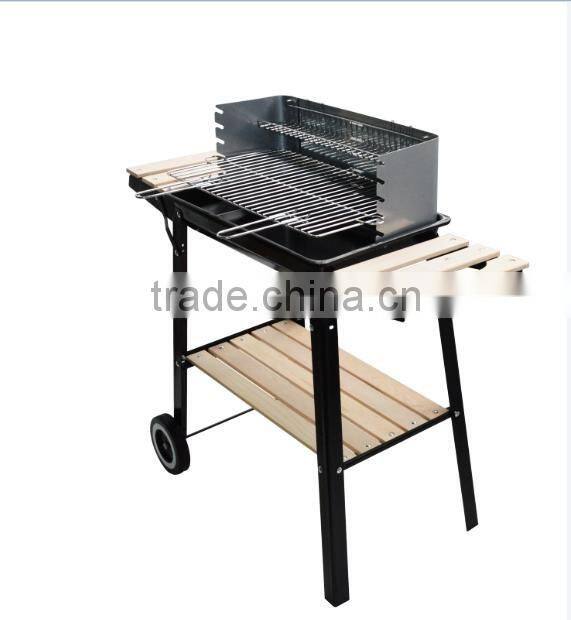Steel Metal Type and Powder Coated Finishing rectangle BBQ Grill