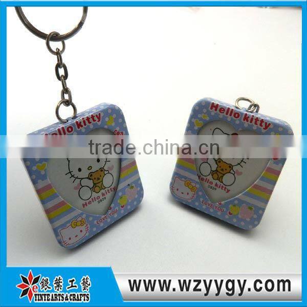 rectangle picture photo frame keychain, metal keyring