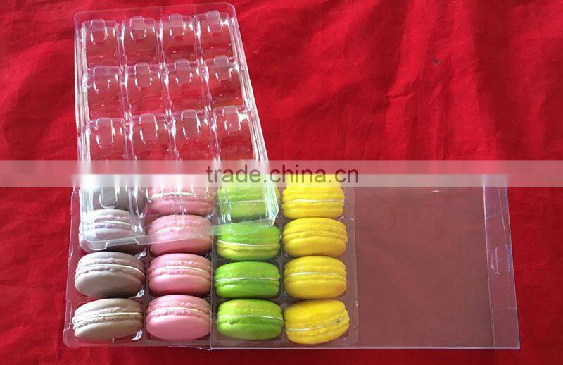16 Pcs Clear Plastic Mcaron Box And Boxes Food pacakging