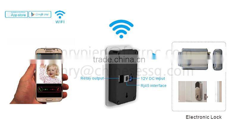 Android iOS WIFI doorbell with 1MP camera 10m night vision motion detection alert auto make video call