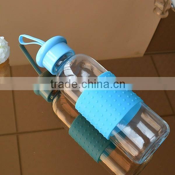 Hot selling glass bottle with silicon sleeve for anti-skid from Bengbu Cattelan Glassware Factory