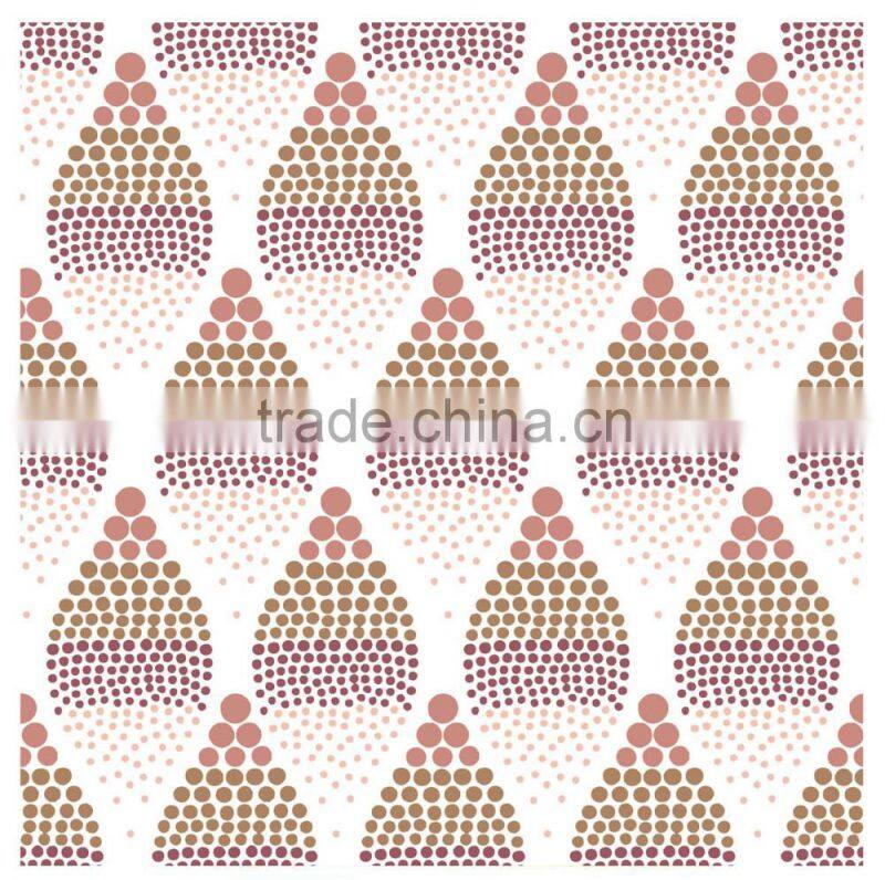 2015 Newest Colorful dots and liner design printed tablecloth with straight/wave edge