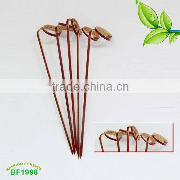 18cm Natural Bamboo ring cocktail Picks with color