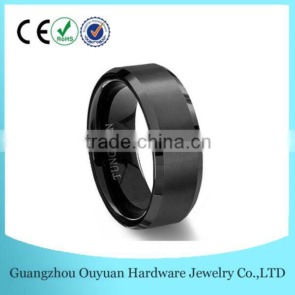 Dome Black Tungsten Ring, Tungsten Carbide Ring, Mens Tungsten Carbide Ring
