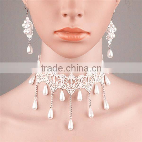 MYLOVE imitation pearl jewelry set white lace bride jewelry MLT024