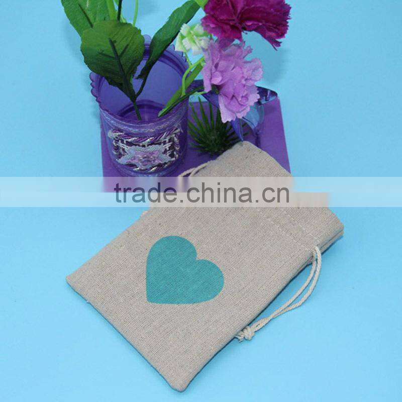 Fancy eco drawstring burlap bag for postcard bag
